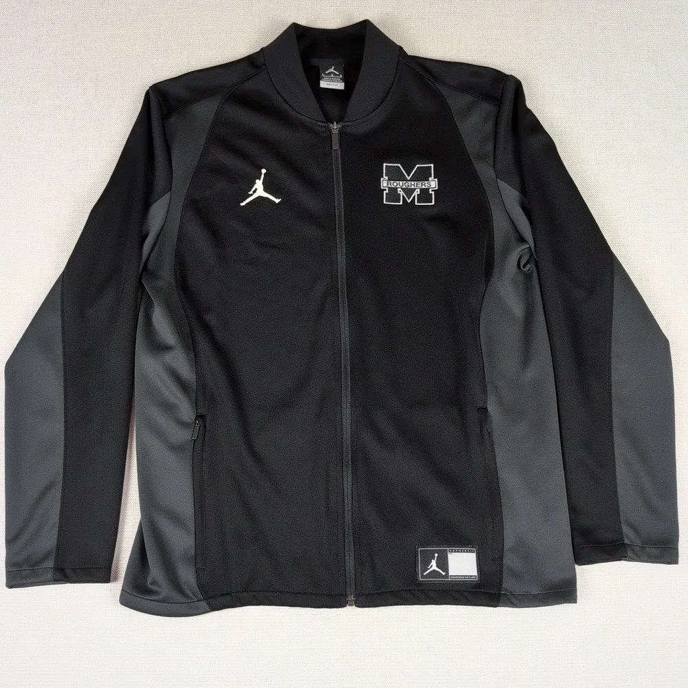 Jordan Mens Muskogee Roughers Dri-FIT Full Zip Track Jacket Large Athletic Black
